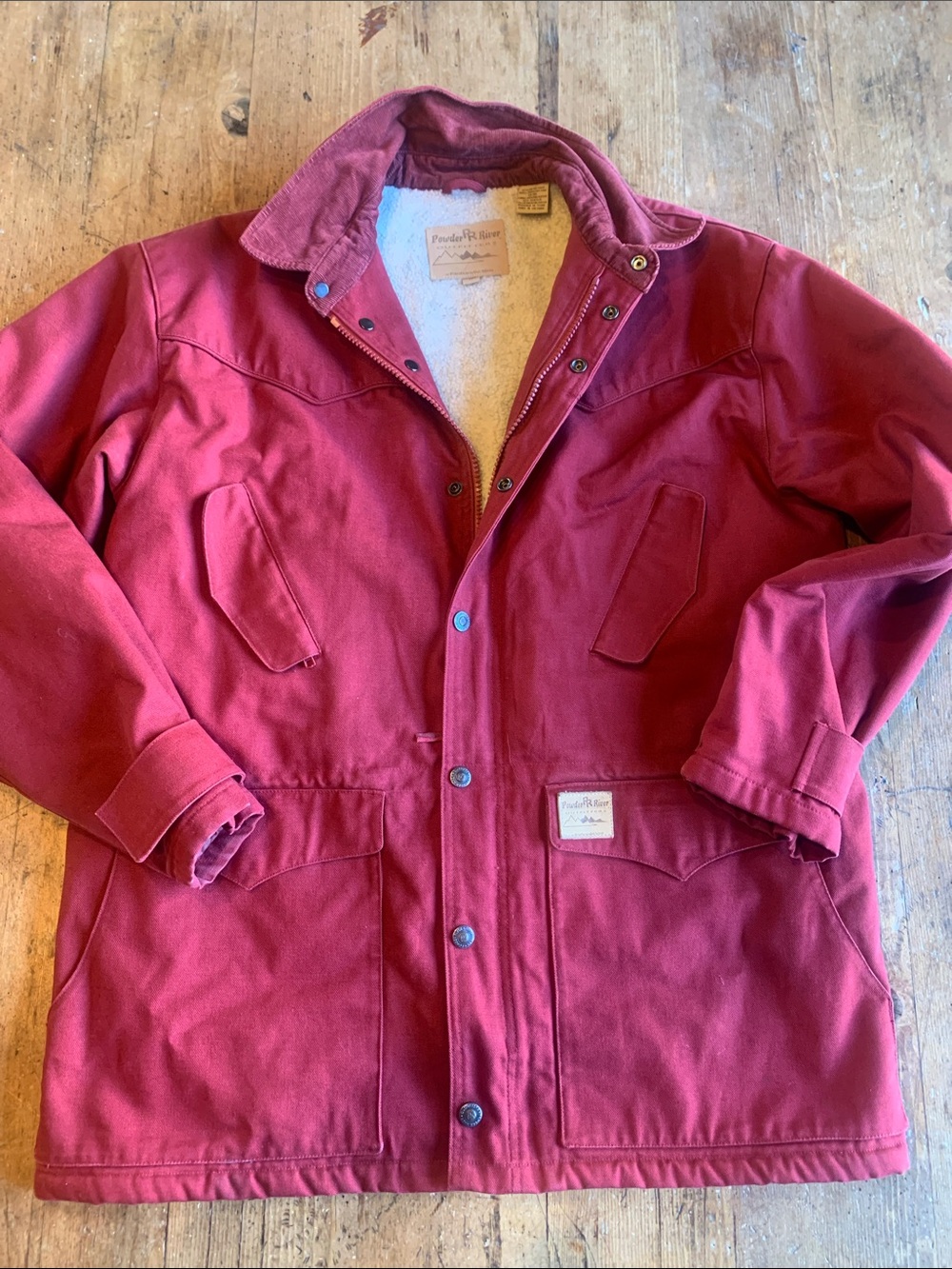 Men's Red Military-Style Field Jacket - Picture 6 of 16